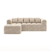 Sectionnel en tissu taupe | Confort Pocket Coil et mousse 30D