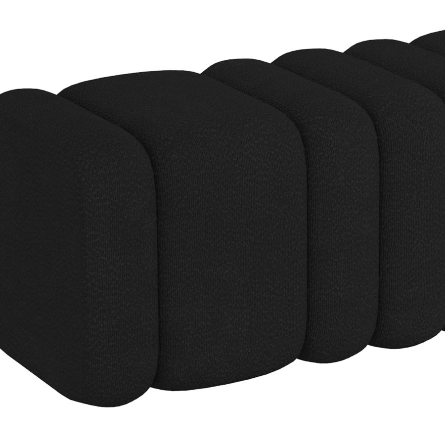 Grand banc ottoman Rigel en boucle noire