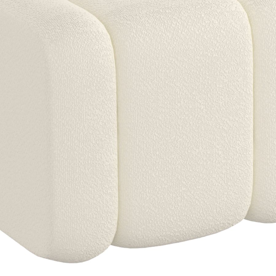 Grand banc ottoman Rigel en boucle ivoire