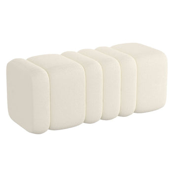 Grand banc ottoman Rigel en boucle ivoire