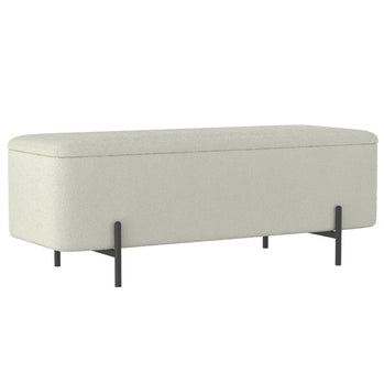 Banc ottoman de rangement Erzo en blanc et noir