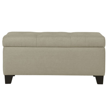 Banc ottoman de rangement rectangulaire Harper en beige ( Meuble Mtl )