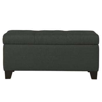 Harper Banc ottoman de rangement rectangulaire en charbon de bois ( Meuble Mtl )