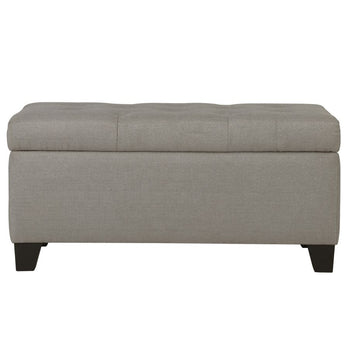 Banc ottoman de rangement rectangulaire Harper en gris clair ( Meuble Mtl )