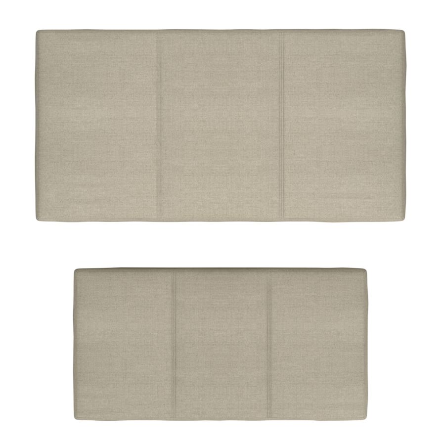 Levi Ensemble de 2 bancs ottomans de rangement rectangulaires en tissu beige ( Meuble Mtl )