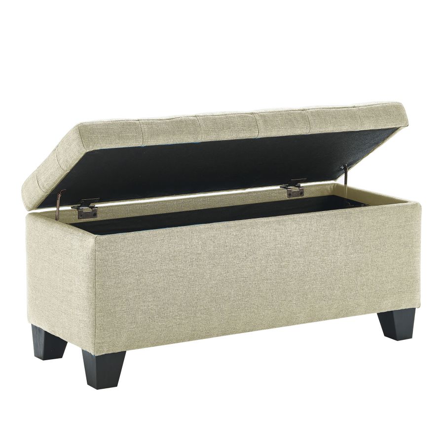 Banc ottoman de rangement rectangulaire Lila en beige ( Meuble Mtl )