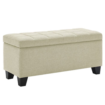 Banc ottoman de rangement rectangulaire Lila en beige ( Meuble Mtl )