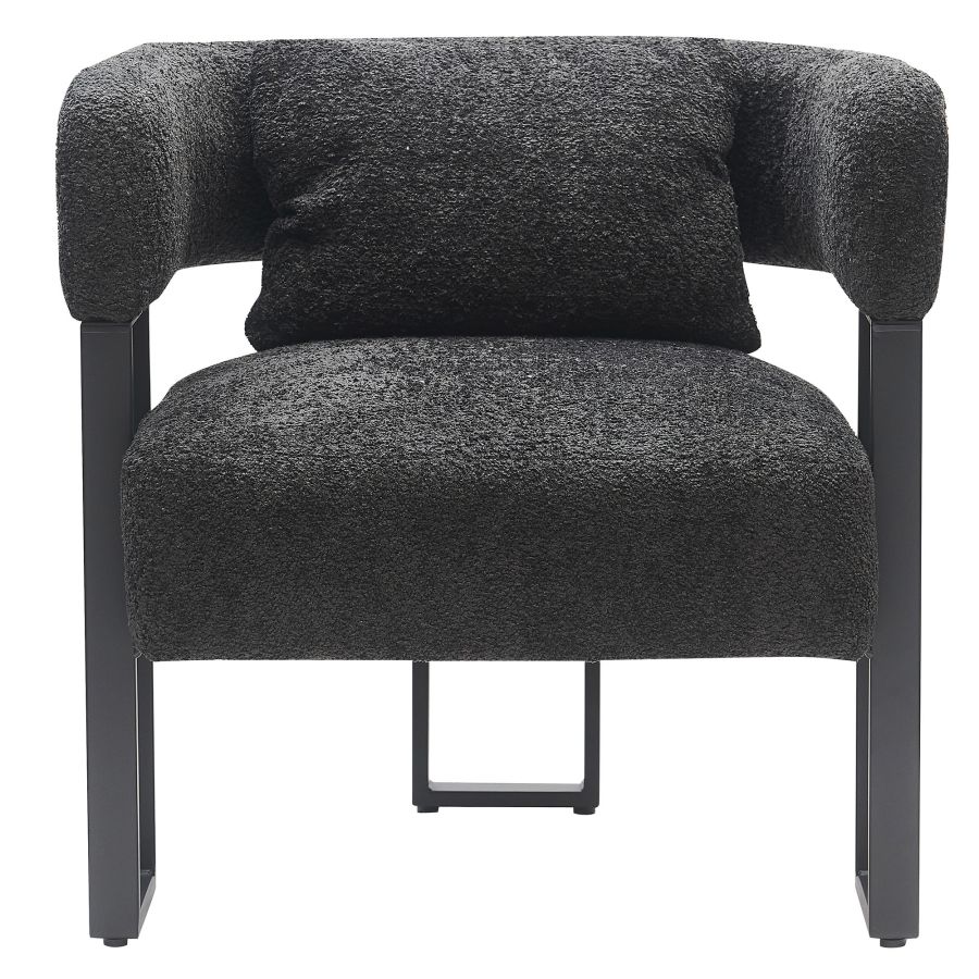 Chaise d'appoint Scarlet en boucle charbon et noir