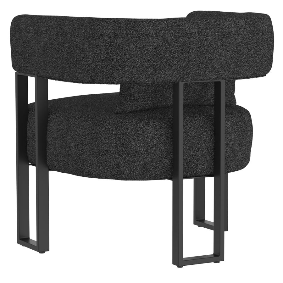 Chaise d'appoint Scarlet en boucle charbon et noir