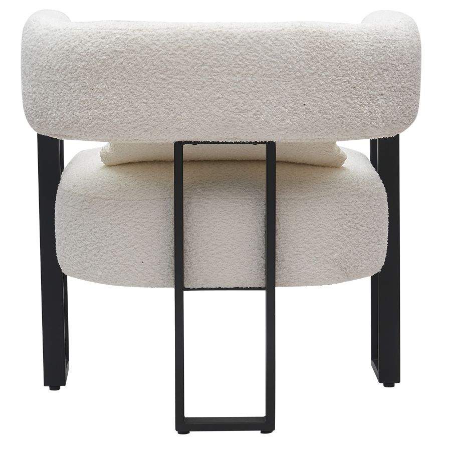 Chaise d'appoint Scarlet en boucle ivoire et noir
