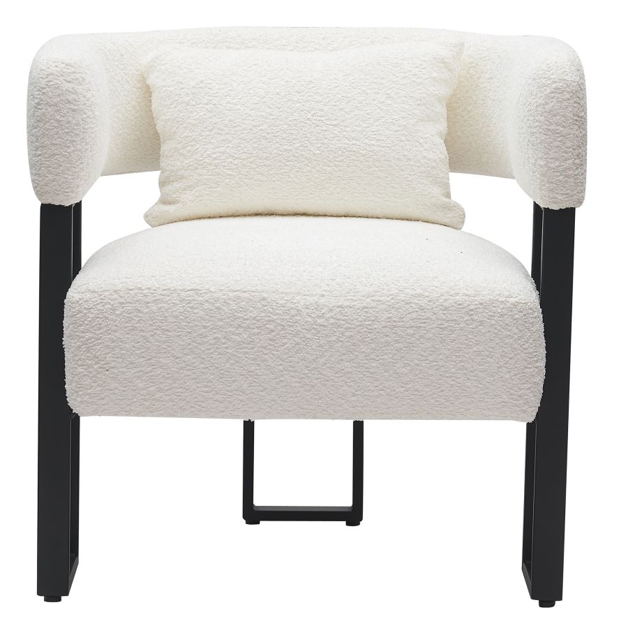 Chaise d'appoint Scarlet en boucle ivoire et noir