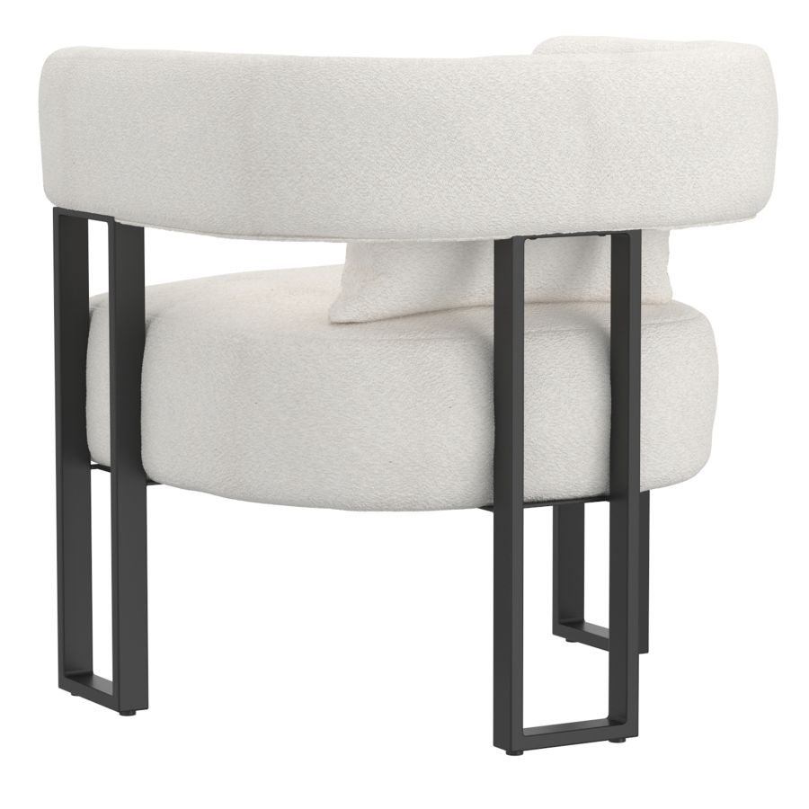 Chaise d'appoint Scarlet en boucle ivoire et noir