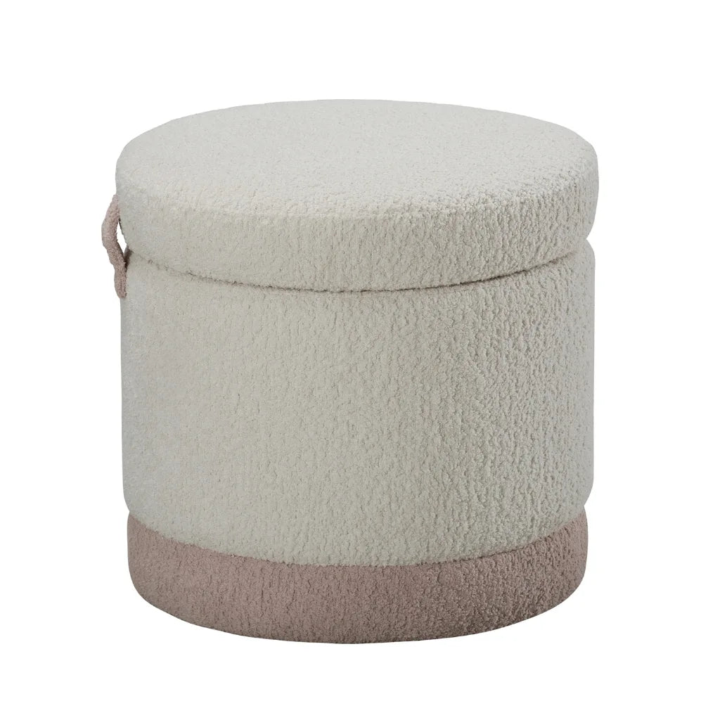 Pouf Cava Barksdale | Texture Bouclée et Coffre Secret