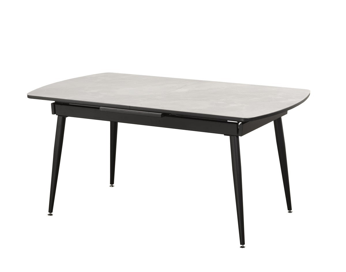 Fabian White Extendable Dining Table - Marble Effect