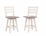 Ensemble de 2 Tabourets de Comptoir Artega - Gris et Blanc