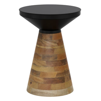 Table d'appoint Boden en noir et noyer