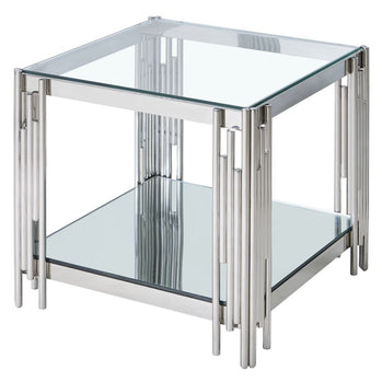 Grande table d'appoint Estrel en argent ( Meuble Mtl )