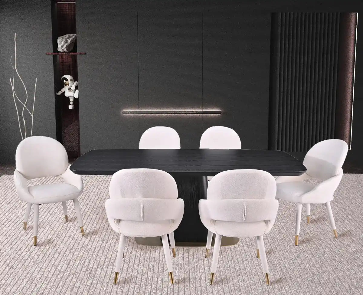 Demetri Dining Set | Artistic Pedestal Table and 6 Chairs