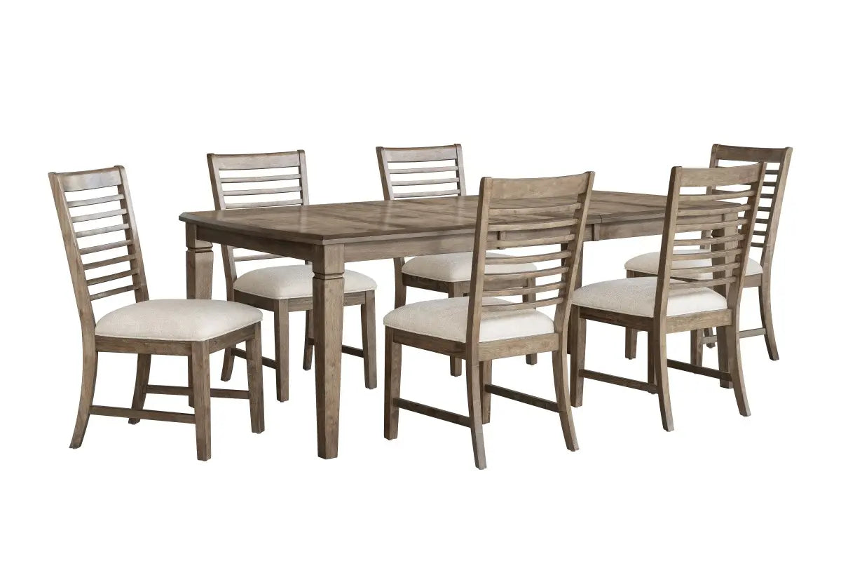Ensemble à dîner Cosette Noyer | Table extensible en bois massif d'acacia