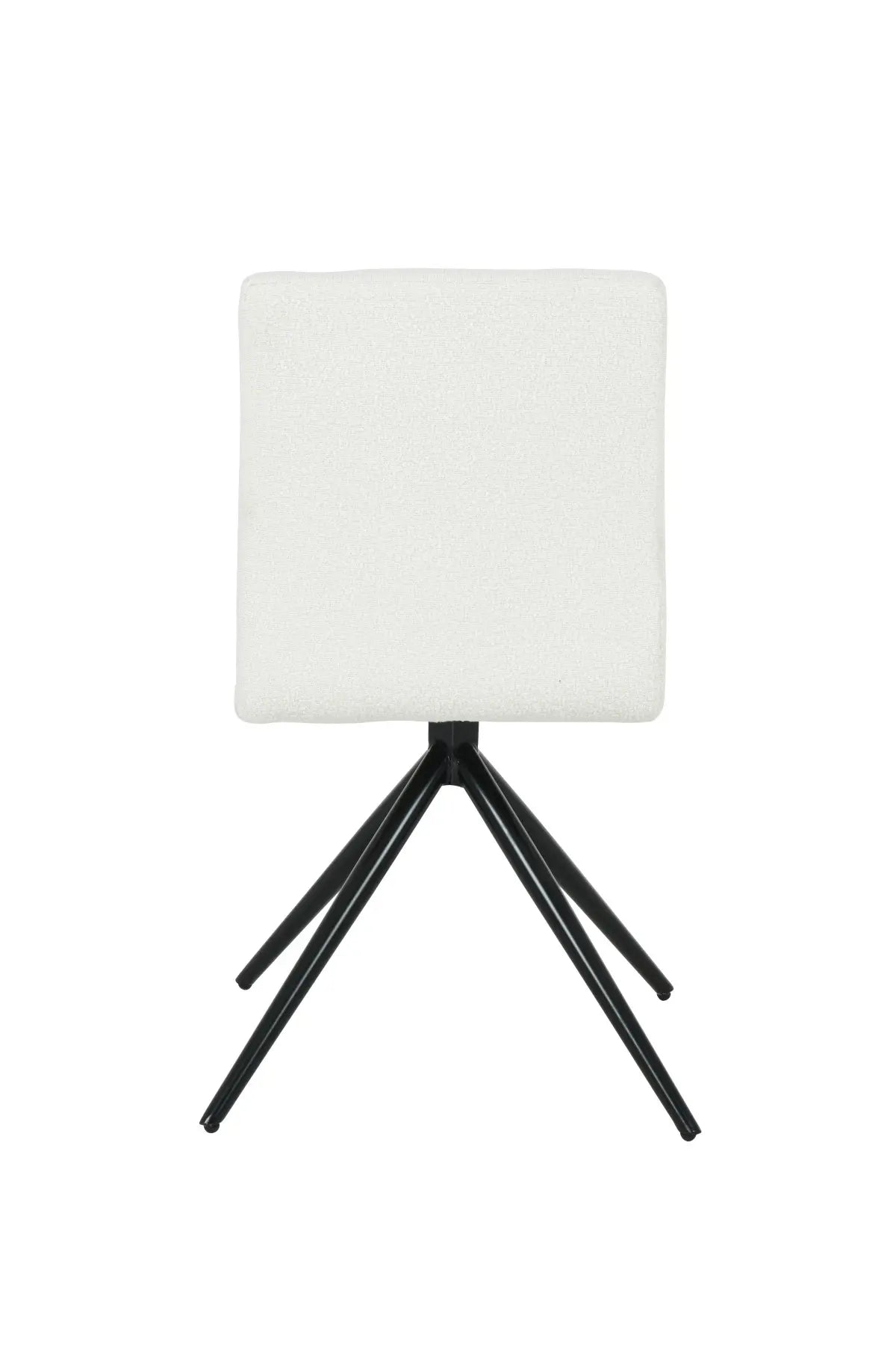 Chaises Ethal en tissu texturé blanc | Dossier capitonné et pattes noires
