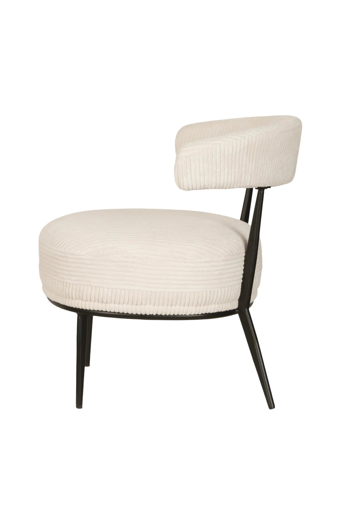Ariana Armchair in Cream Textured Fabric - Modern Design