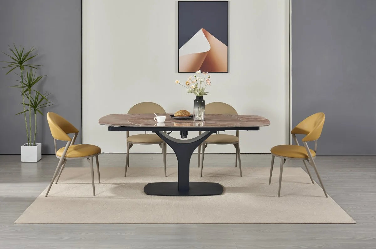 Table à manger extensible Imani - Pierre frittée Agate