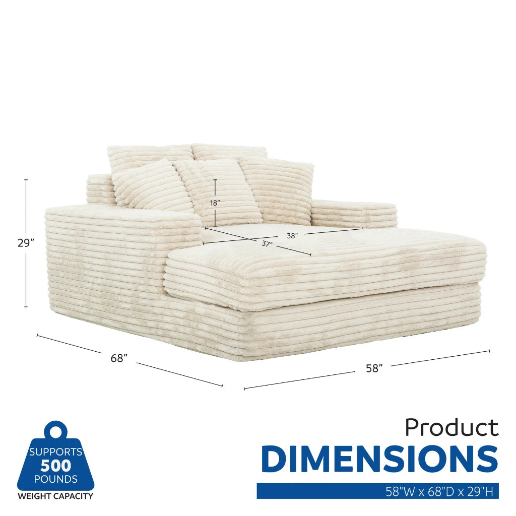 Chaise Snug par Sealy® | Teddy Confort Beige sans Assemblage