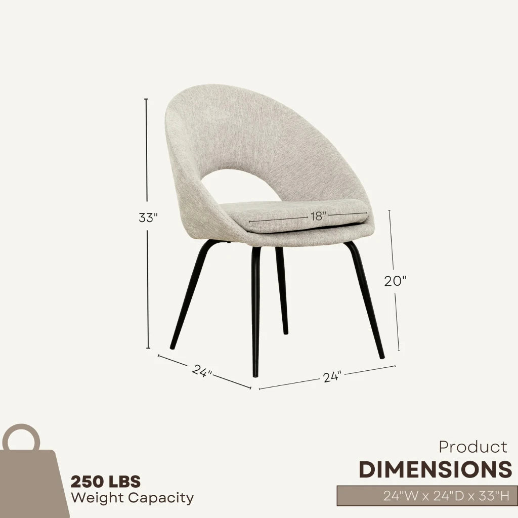 chaise de salle à manger ergonomique taupe | Lot de 2