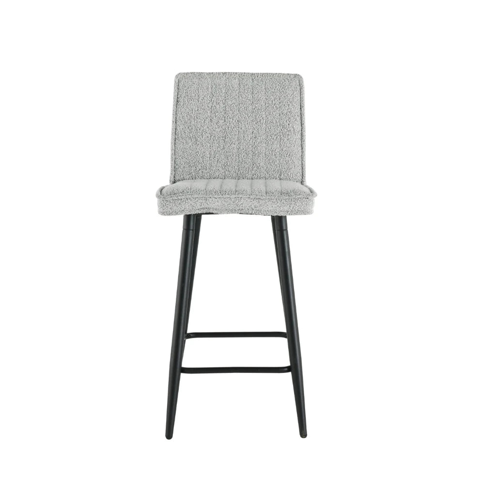 Duo 1019 : Tabourets de Bar en Tissu Latte et Pieds Noirs