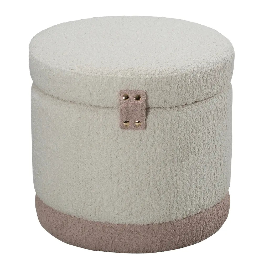 Ottoman Cava Barksdale | Texture Bouclée et Coffre Secret