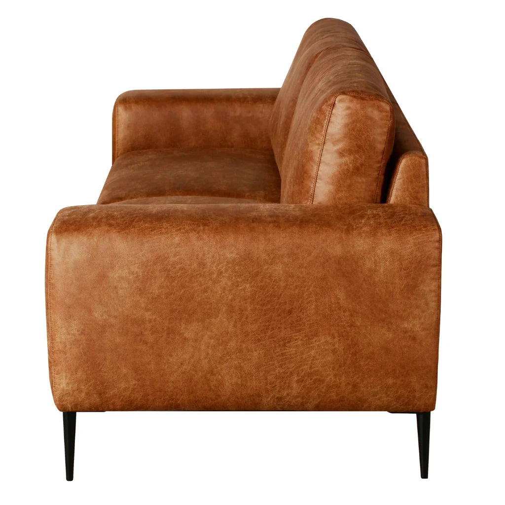 Canapé Shonda beige – Style moderne en cuir synthétique