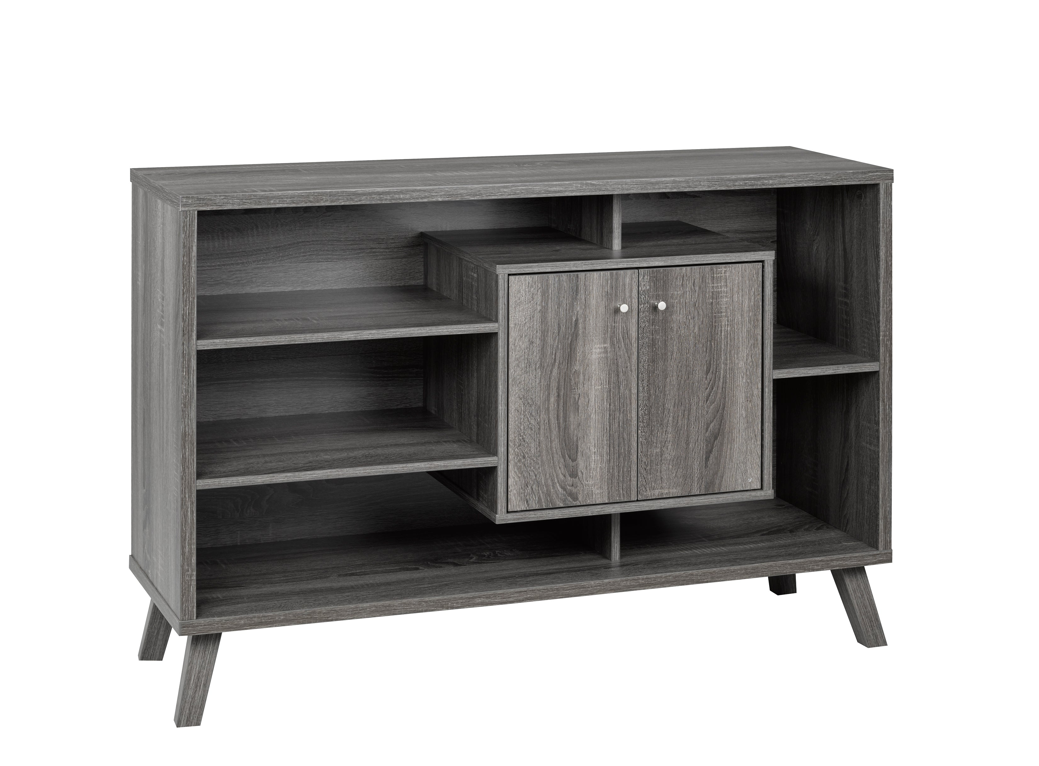 Buffet Multi-Rangement 47" : Fini Gris Moderne et Argent