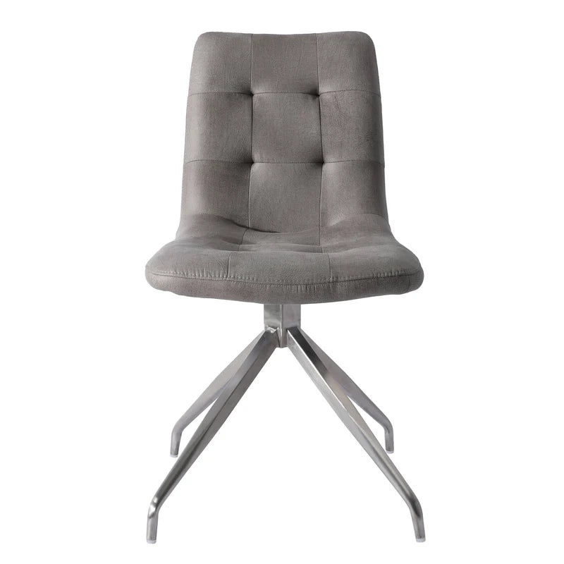 Ensemble de 2 chaises pivotantes 6145 - Gris et Chrome