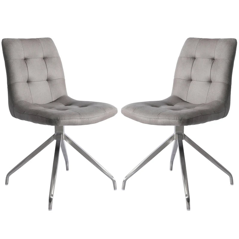 Ensemble de 2 chaises pivotantes 6145 - Gris et Chrome