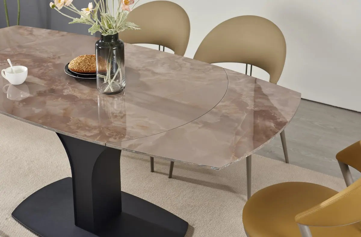 Table à manger extensible Imani - Pierre frittée Agate