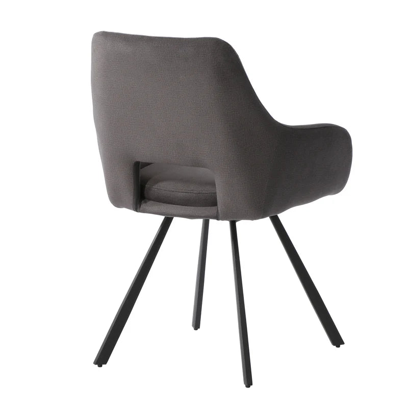 Chaise de cuisine grise avec pattes en métal noir