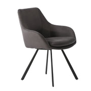 Chaise de cuisine grise avec pattes en métal noir