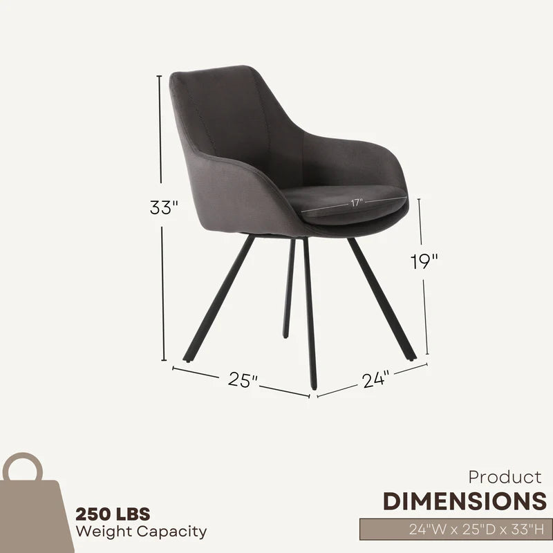 Chaise de cuisine grise avec pattes en métal noir
