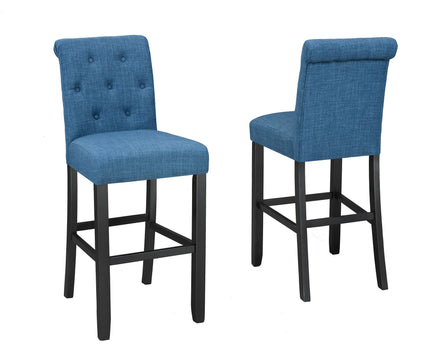 TABOURET DE BAR TINGA 29'' AVEC TISSU BLEU (TABOURET DE BAR ENSEMBLE DE 2) ( Meuble Mtl )