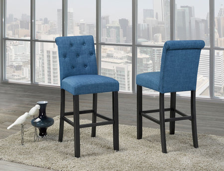 TABOURET DE BAR TINGA 29'' AVEC TISSU BLEU (TABOURET DE BAR ENSEMBLE DE 2) ( Meuble Mtl )