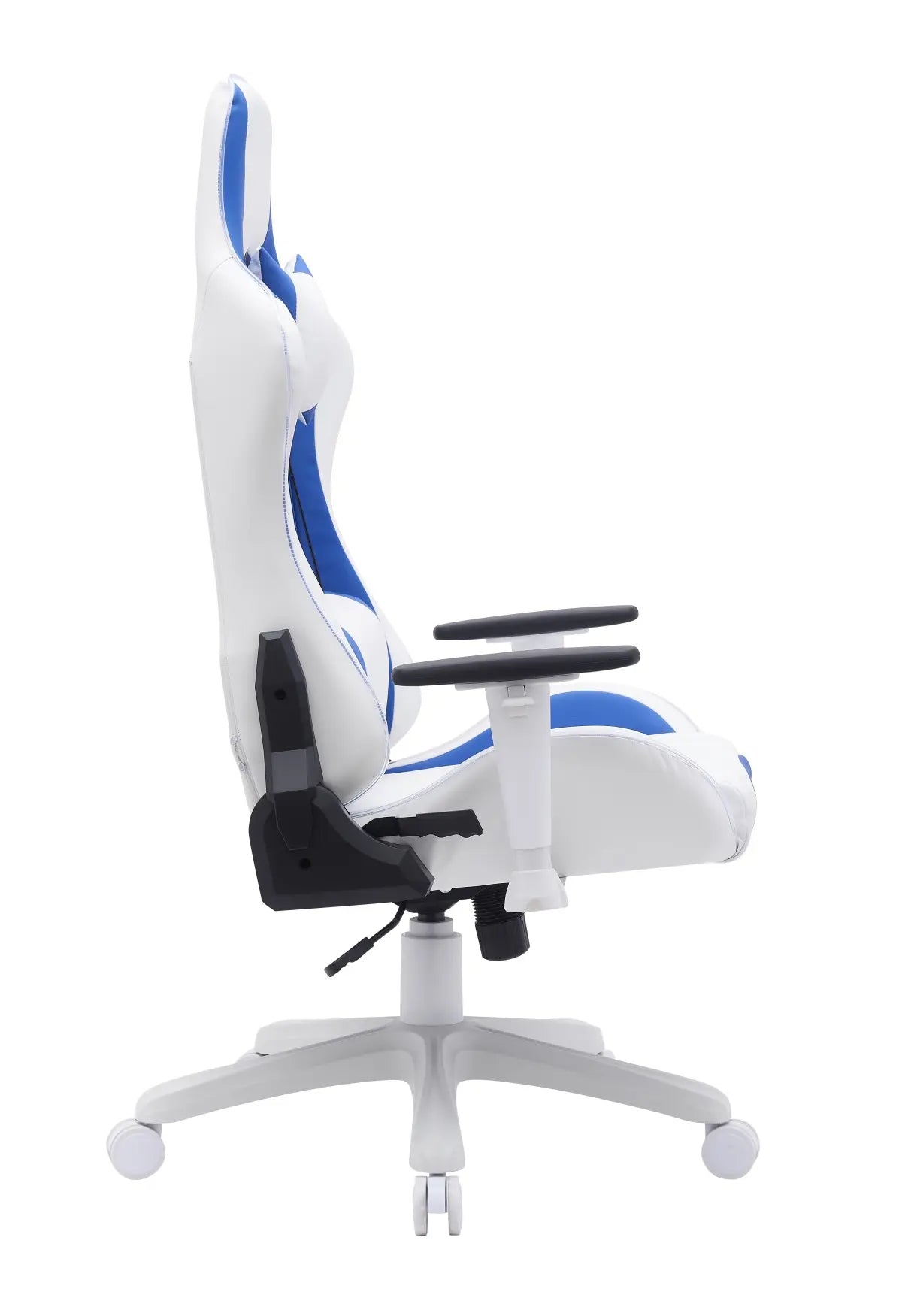 KMX White/Blue Gaming Chair | Racing Style and Lumbar Support
