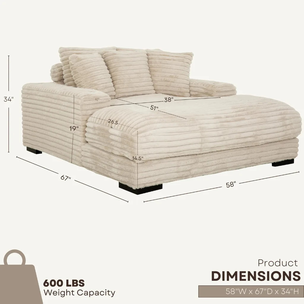 Chaise Longue Cuddler Taupe | Détente Connectée et Port USB