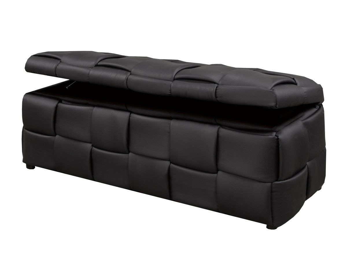 Banc de rangement Florence | Vinyle noir et mousse D24