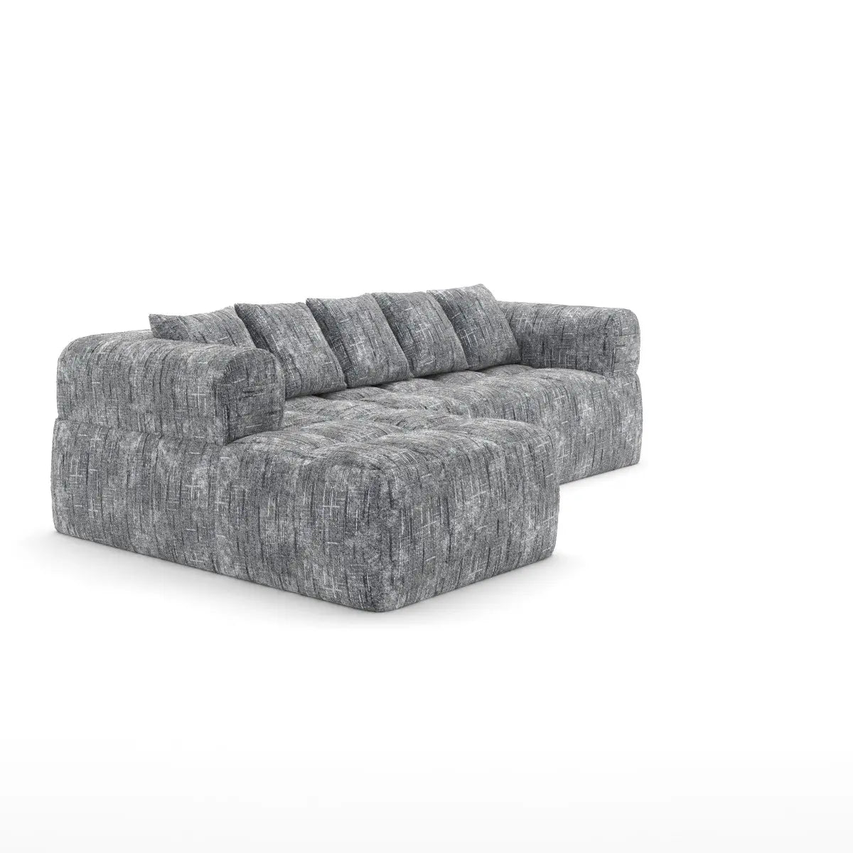Sectionnel en tissu gris Mason | Ressorts ensachés confort et mousse 30D