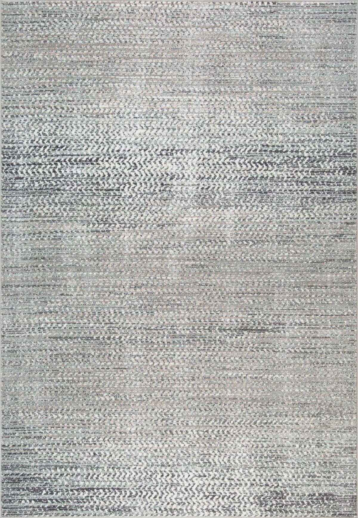 Tapis contemporain Oakville 7x9 | Blanc et Argent au fini usé