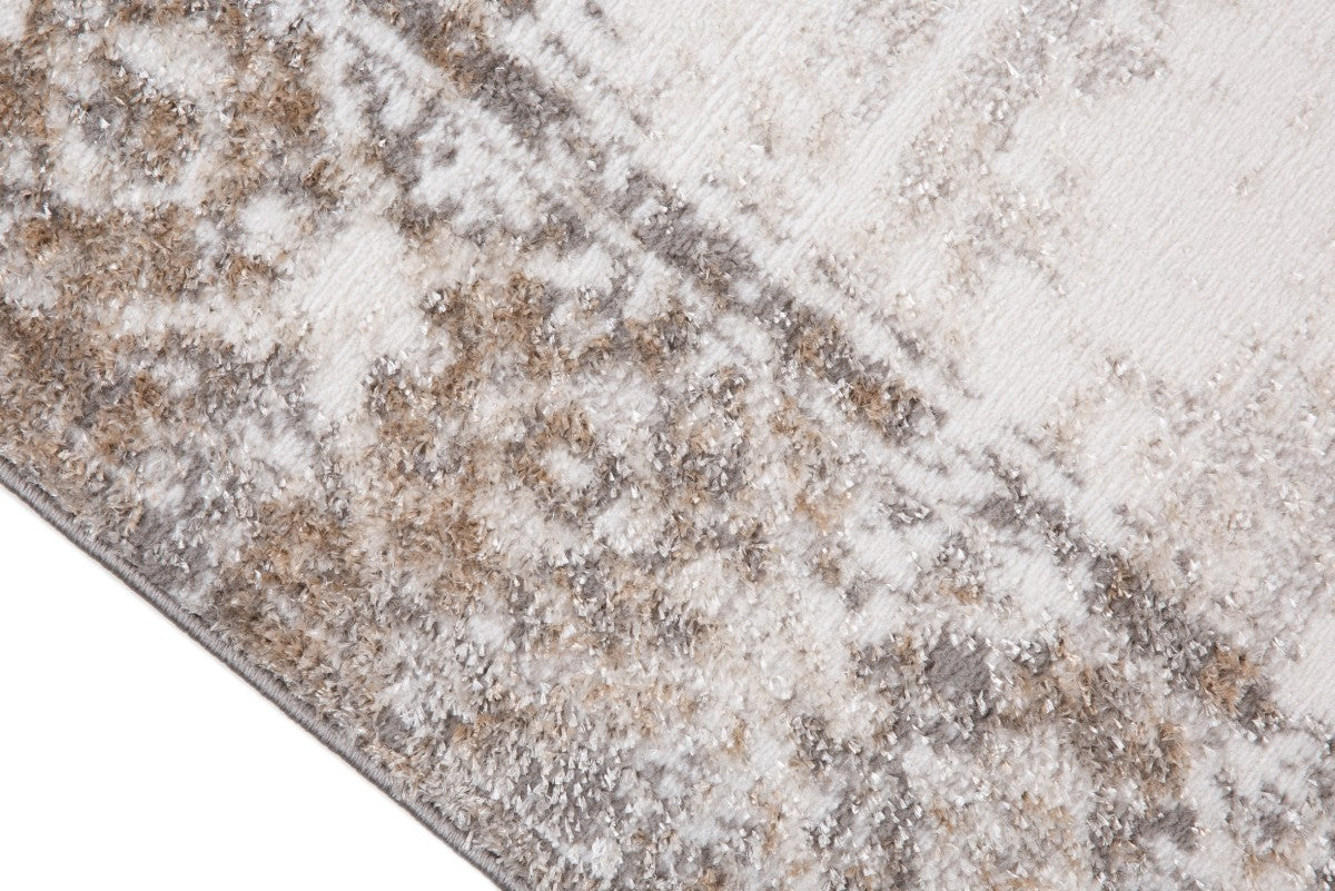 Tapis transitionnel Uptown 7x9 | Style vintage gris et crème