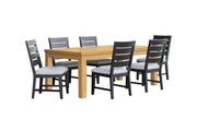 Ensemble à dîner Ottilie Chêne et Noir | Table extensible en bois massif