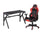 ENSEMBLE BUREAU ET CHAISE GAMING, ROUGE/NOIR ( Meuble Mtl )