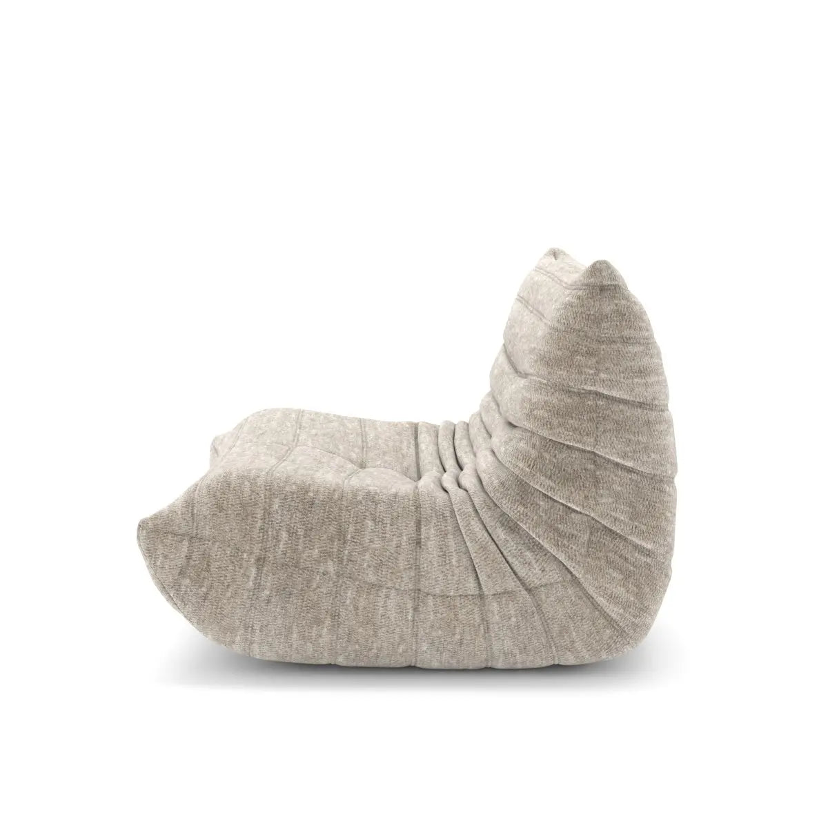 Fauteuil d'appoint Dontae Beige | Design plissé et mousse 60D