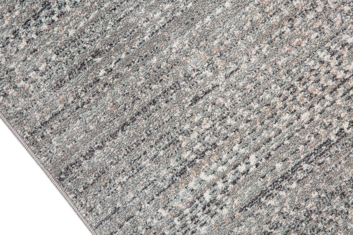 Tapis contemporain Oakville 7x9 | Blanc et Argent au fini usé